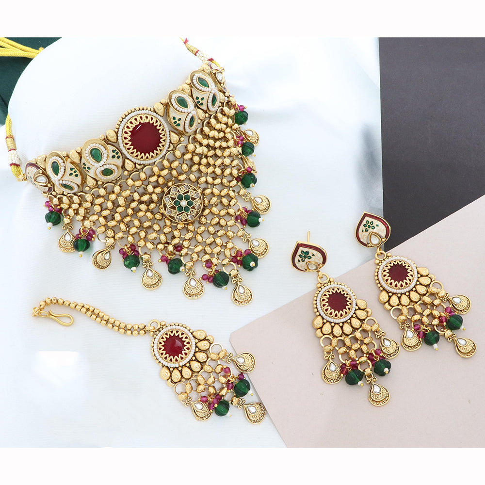 JCM Premium Pota Stone And Beads Choker Necklace Set