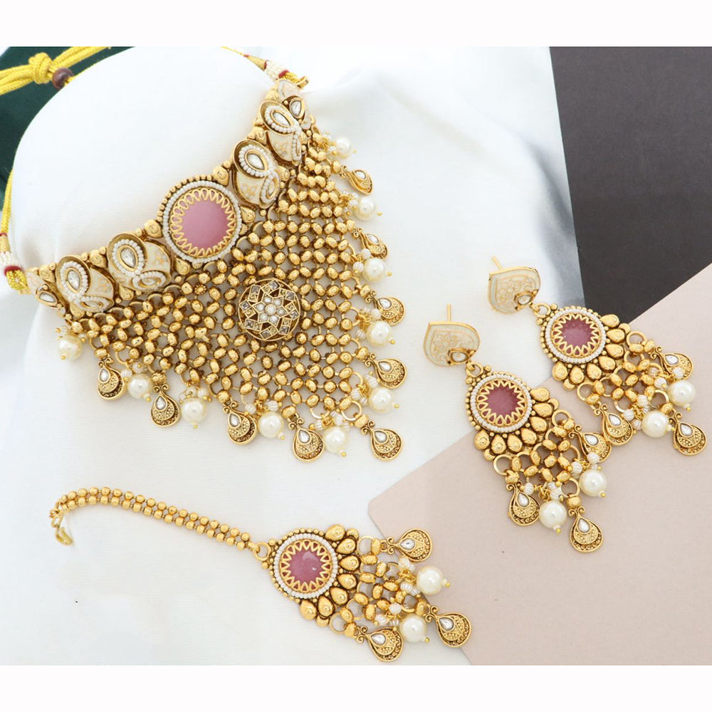 JCM Premium Pota Stone And Beads Choker Necklace Set