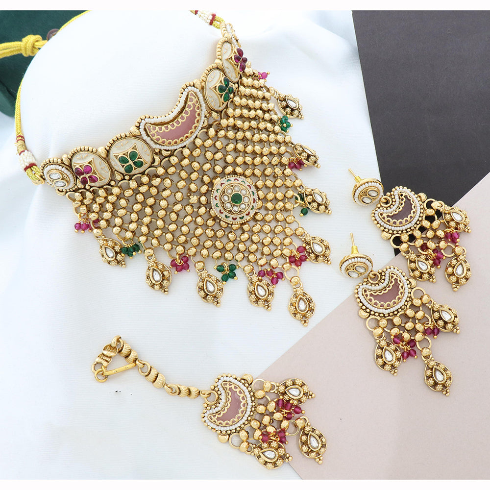 JCM Premium Pota Stone And Beads Choker Necklace Set