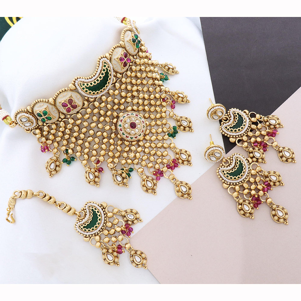 JCM Premium Pota Stone And Beads Choker Necklace Set