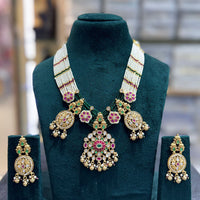 JCM Heritage Pearl And Pota Stone Designer Necklace Set