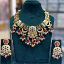 JCM Heritage Pearl And Pota Stone Meenakari Designer Necklace Set