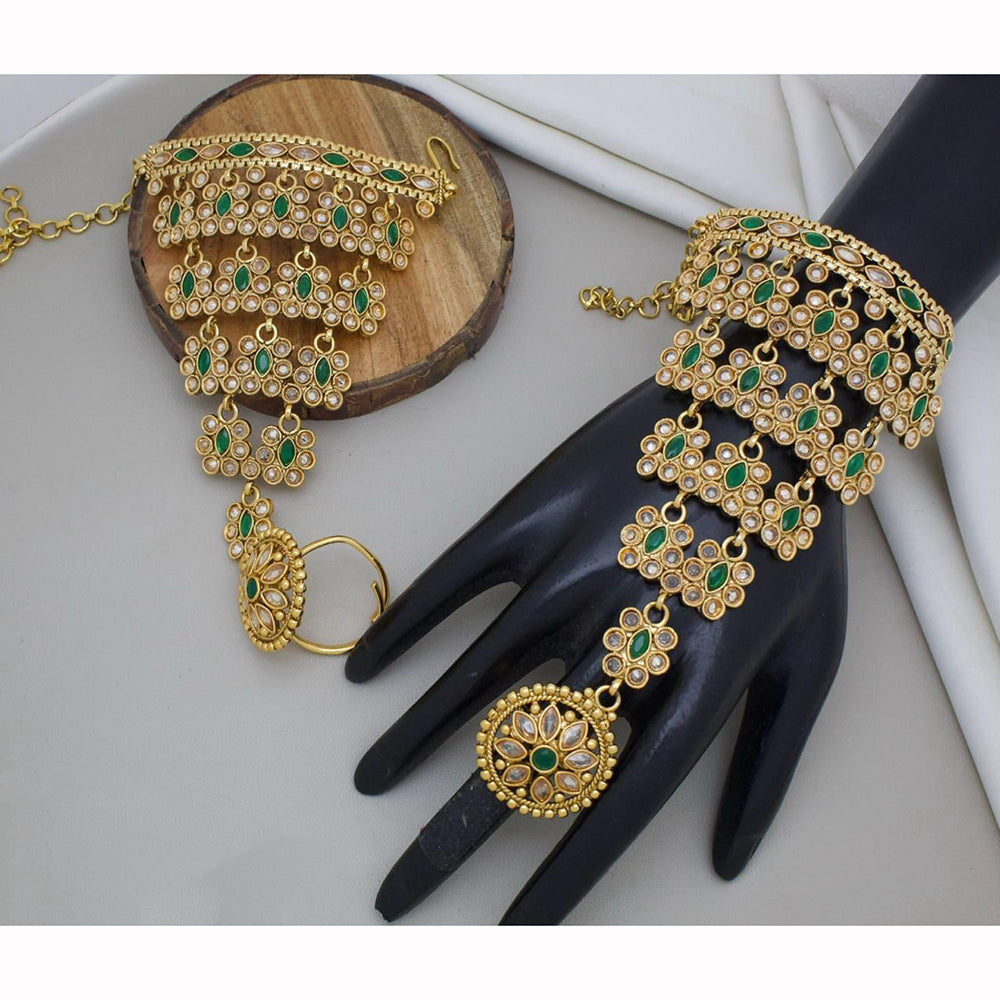 JCM Antique Crystal Stone Hand Harness Set