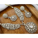 JCM Antique Finish Pota Stone And Austrian Stone Necklace Set