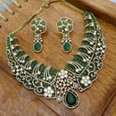 JCM Antique Finish Pota Stone And Austrian Stone Necklace Set