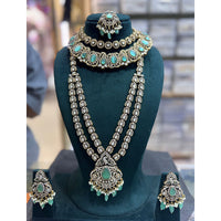 JCM Antique Finish Pota Pearl And Austrian Beads Double Necklace Set