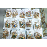 JCM Regal 2-Tone Kundan Stone Ghungroo And Pearl Kashmiri Long Dangler Earrings