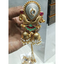 JCM Regal 2-Tone Kundan Ghungroo And Meenakari Kashmiri Long Dangler Earrings