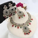 JCM Designer Ethnic Pota Beads Austrian Stone And Pearl Necklace Set