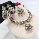 JCM Designer Ethnic Pota Beads Austrian Stone And Pearl Necklace Set
