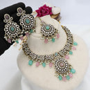 JCM Designer Ethnic Pota Beads Austrian Stone And Pearl Necklace Set