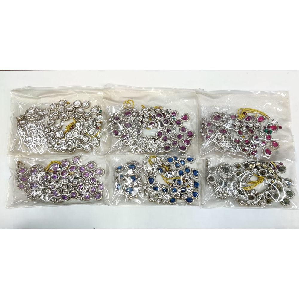 JCM Designer Pota Stone And Austrian Stone Multi Layer Necklace Set