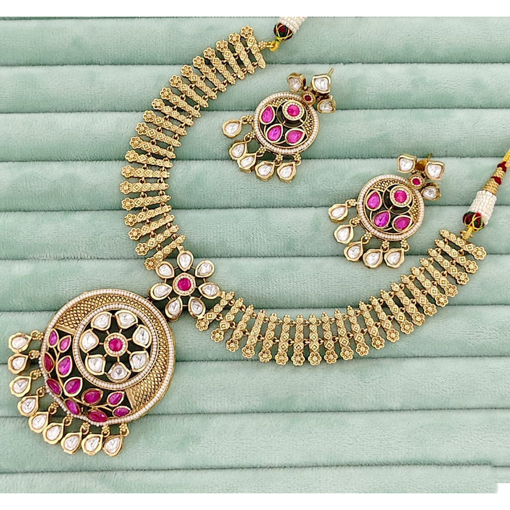 JCM Designer Kundan Stone And Austrian Stone Necklace Set