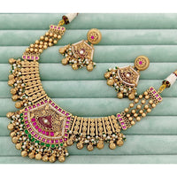 JCM Designer Pota Stone And Pearl Necklace Set 