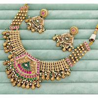 JCM Designer Pota Stone And Pearl Necklace Set