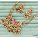 JCM Designer Pota Stone And Pearl Necklace Set 