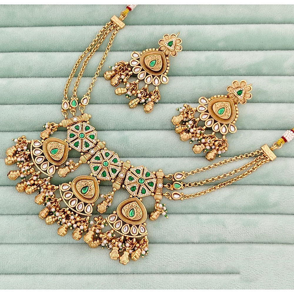 JCM Designer Pota Stone And Pearl Necklace Set