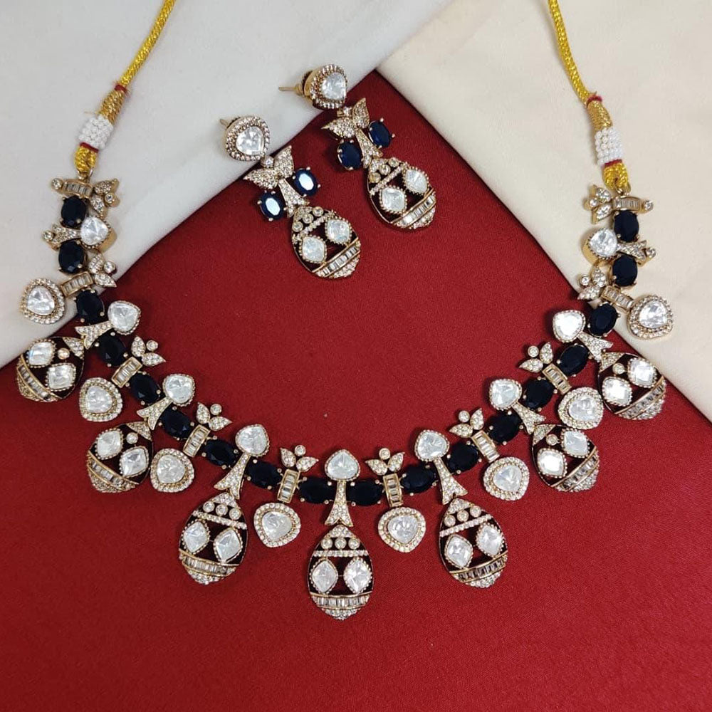 JCM Exclusive Polki Kundan Stone Necklace Set