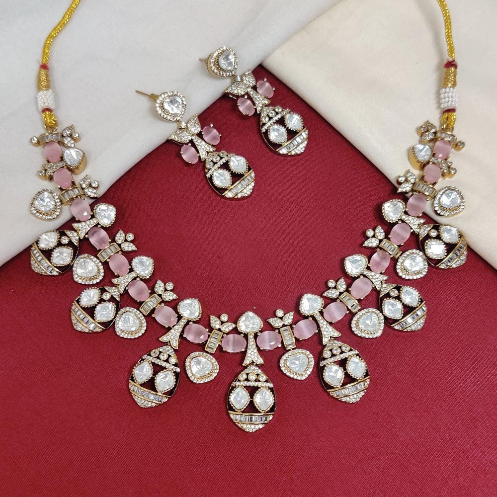 JCM Exclusive Polki Kundan Stone Necklace Set