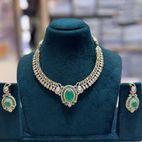 JCM Designer Polki Kundan Stone Statement Necklace Set