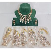 JCM Designer Pota Stone And Austrian Stone Pearl Necklace Set