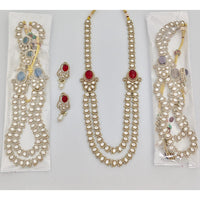 JCM Designer Pota And Austrian Stone Pearl Long Necklace Set