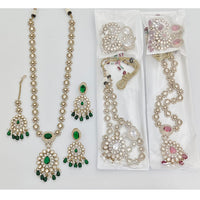 JCM Designer American Daimond And Beads Long Necklace Set 