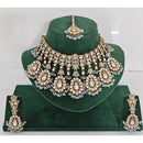 JCM Pota Stone And Austrian Stone Pearl Designer Necklace Set