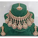 JCM Pota Stone And Austrian Stone Pearl Designer Necklace Set