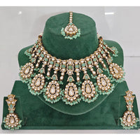 JCM Pota Stone And Austrian Stone Pearl Designer Necklace Set
