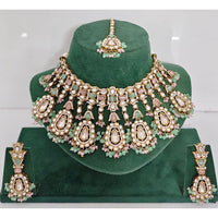 JCM Pota Stone And Austrian Stone Pearl Designer Necklace Set