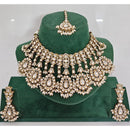 JCM Pota Stone And Austrian Stone Pearl Designer Necklace Set