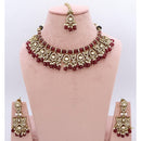 JCM Pota Stone And Austrian Stone Pearl Designer Necklace Set