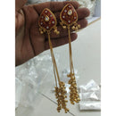 JCM Grand Pota Stone And Ghungroo Long Jhumki Earrings