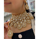 JCM Polki Kundan Stone Choker Necklace Set