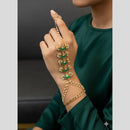 JCM Antique Kundan Stone And Pearl Hand Harness Set