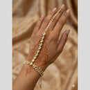 JCM Antique Kundan Stone And Pearl Hand Harness Set
