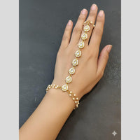 JCM Antique Kundan Stone And Pearl Hand Harness Set
