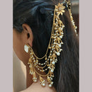 JCM Glamorous Kundan Stone And Pearl Royal Dangler Earrings With Kaanchain