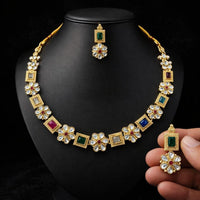 JCM Premium Pota Stone Designer Necklace Set