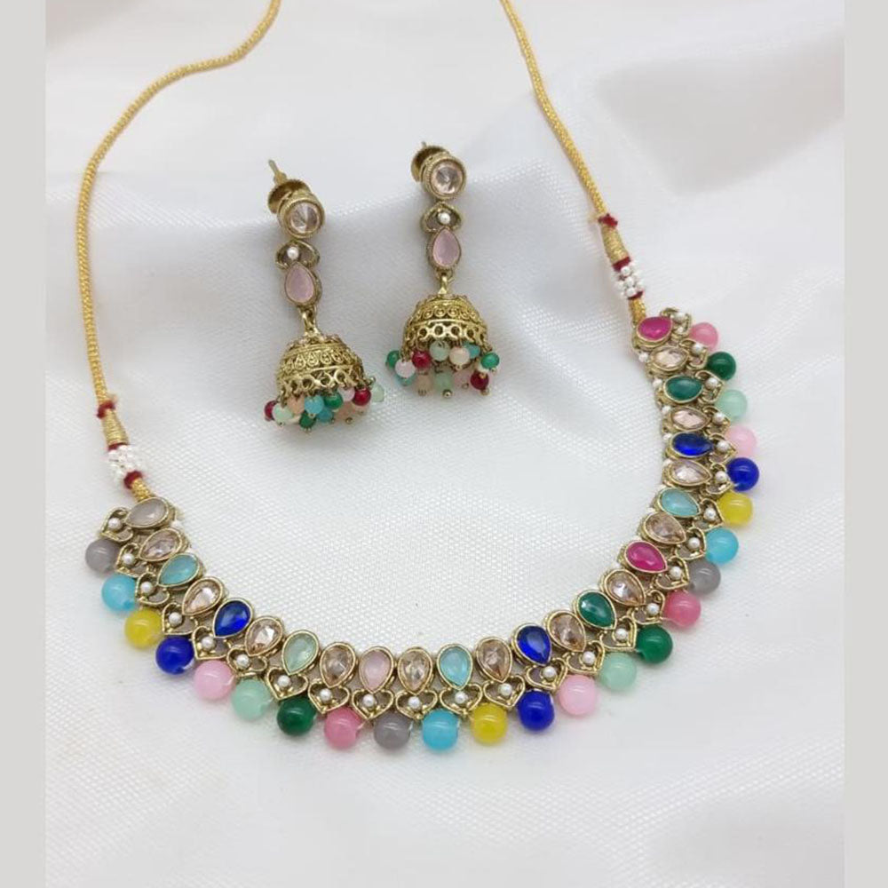 JCM Premium Pota Stone And Beads Designer Necklace Set