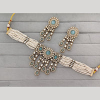 JCM Heritage Polki Kundan Stone And Austrian Stone Choker Necklace Set