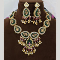 JCM Luxury Pota Stone Beads And Pearl  Necklace Set