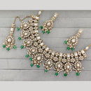 JCM Luxury Pota Stone Kundan And Pearl  Necklace Set