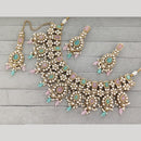 JCM Luxury Pota Stone Kundan And Pearl  Necklace Set