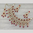 JCM Luxury Pota Stone Kundan And Pearl  Necklace Set