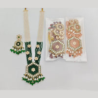 JCM Royal Crystal Stone And Pearl  Long Necklace Set