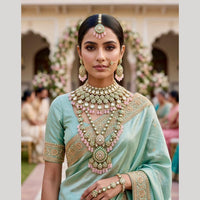 JCM Bridal Special Polki Kundan Pearl And Beads Necklace Set