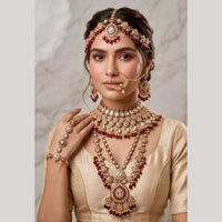 JCM Bridal Special Polki Kundan Pearl And Beads Necklace Set