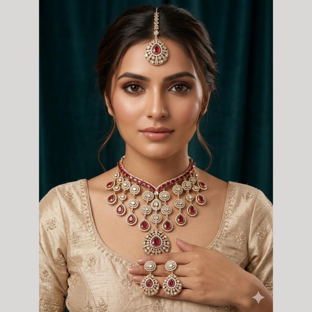 JCM Elegant Crystal Stone And Austrian Stone Necklace Set